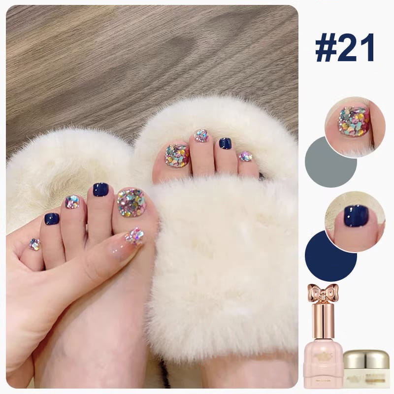 💄💅Ensemble de vernis à ongles bicolores à paillettes tendance💄💅