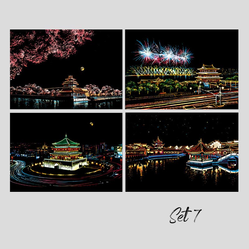 đ„Offre Ă durĂ©e limitĂ©e-Ensemble de 4 Tableaux Ă Gratter CrĂ©atifs avec Outil