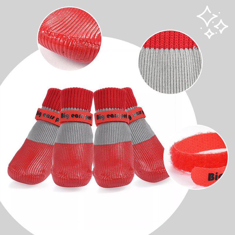 2 Paires de Chaussettes Antidérapantes et Imperméables pour Chiens