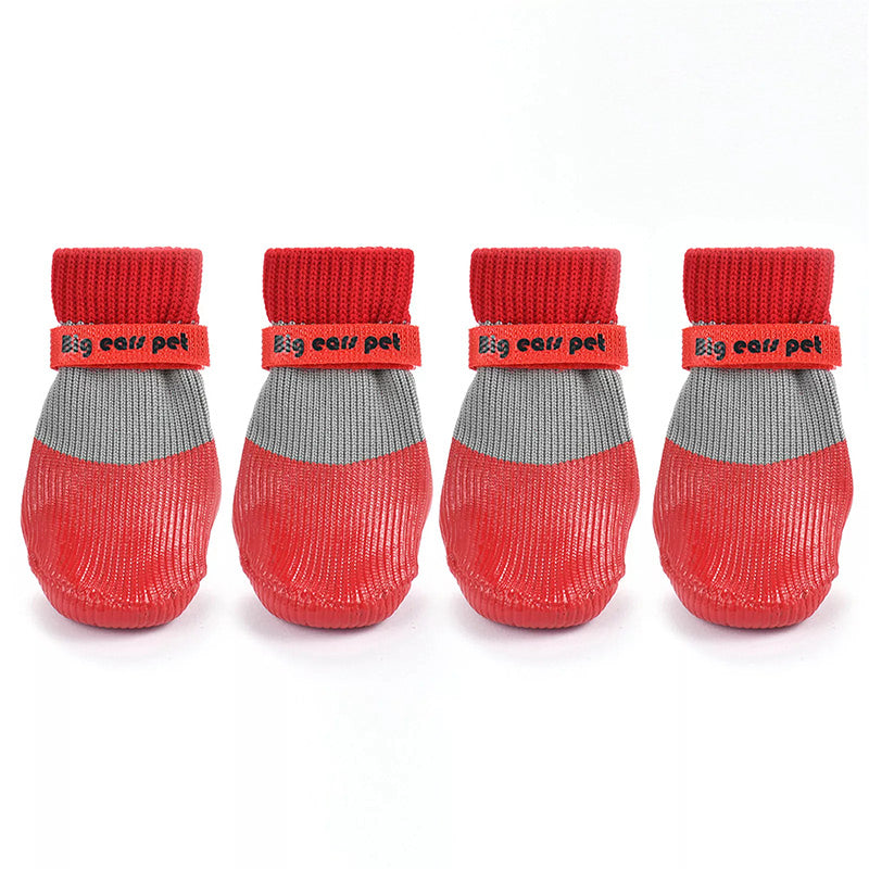 2 Paires de Chaussettes Antidérapantes et Imperméables pour Chiens