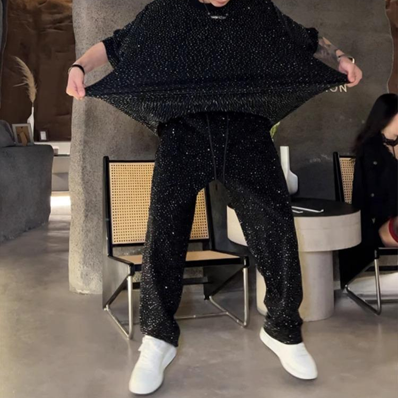 ⏳Spécial à durée limitée⏰Ensemble 2 pièces pour homme : haut à manches courtes et pantalon à jambes larges