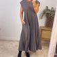 ✨New products on offer ✨Sleeveless pleated simple solid color dress
