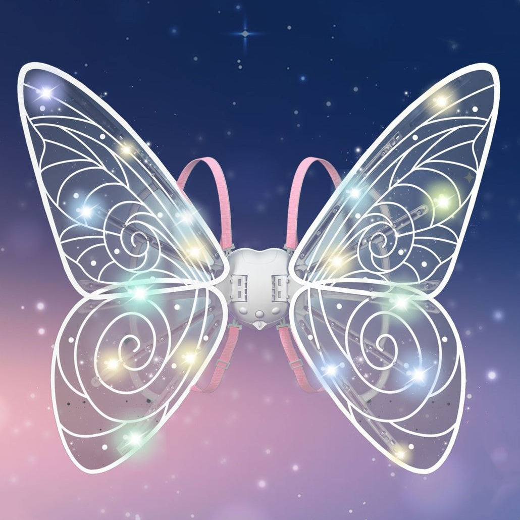 🎅Offre spéciale Noël-Ailes de fée électriques rechargeables avec lumières LED et musique