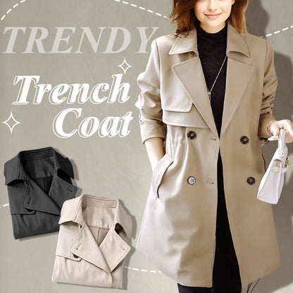 🔥Big Sale 50% OFF🔥Comfortable Waisted Lapel Trench Coat🧥