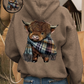 🎁Niedlicher Hoodie mit schottischem Hochlandkuhmuster und Wollfutter✈️Kaufen Sie 2, Kostenlose Lieferung