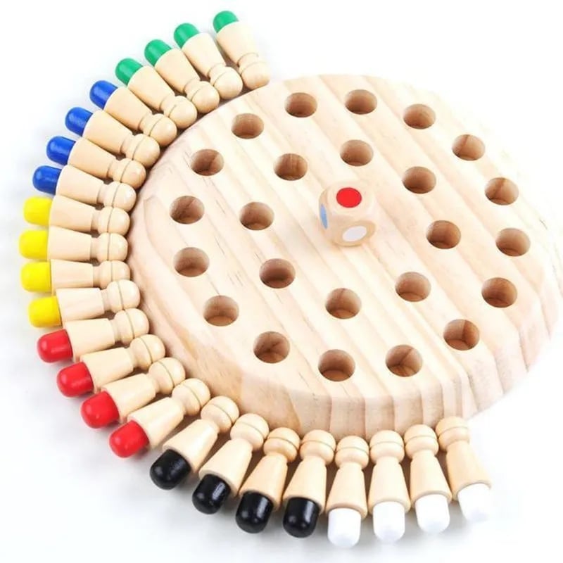 Cadeaux pour enfants🎁Jeu d'échecs en bois Memory Match Stick