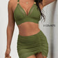 Zweiteiliges Damen-Bikini-Set in Unifarben – sexy, modische Bikinioberteil und -unterteil für Strandurlaub und Ferien; Damenbademode für alle Jahreszeiten