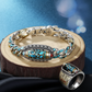 ✨Neun-Augen-Dzi-Armband mit Mantra mit sechs Charakteren in Türkis✨