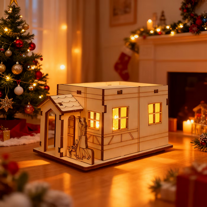🎅Spécial Noël - Maisons de Noël en bois illuminées à fabriquer soi-même pour les amateurs d'artisanat