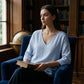 👕 Lässige Damenbluse mit V-Ausschnitt und Dreiviertelärmeln – eleganter Look, luftiger Schnitt & vielseitig – perfekt für Alltag, Büro & Freizeit