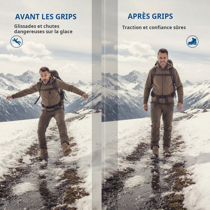 Crampons 26 Dents Acier Manganèse 🥾 | Plaques Antidérapantes en Acier Inoxydable ⚙️ | Pour Glace, Neige, Boue & Escalade ❄️🧗 | Compatibles avec Surchaussures