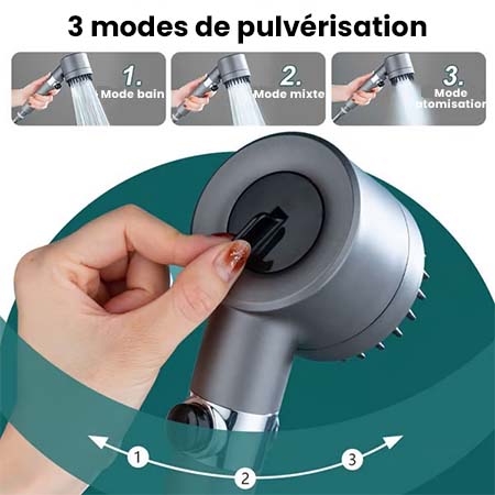 🏆Pomme de douche de luxe pour les soins de la peau et les massages - 3 modes de pulvérisation avec technologie d'économie d'eau pour une expérience de douche rajeunissante 💎🌊