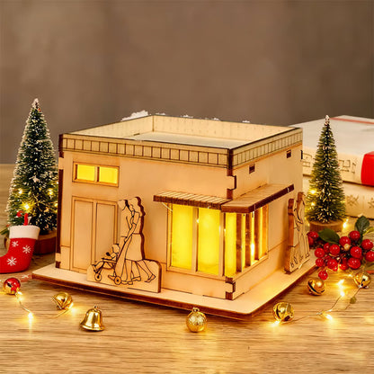 🎅Spécial Noël - Maisons de Noël en bois illuminées à fabriquer soi-même pour les amateurs d'artisanat
