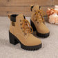 🔥【35-42】 👢✨2025 Neuheit für diesen Herbst: Stiefeletten mit dicken Absätzen und Keilabsätzen – Retro-Modell mit Schnürsenkeln für Damen