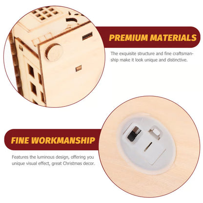 🎅Spécial Noël - Maisons de Noël en bois illuminées à fabriquer soi-même pour les amateurs d'artisanat