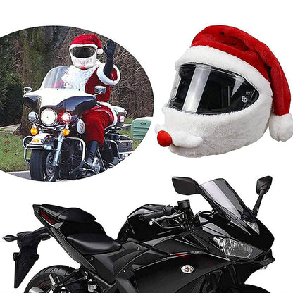 🎄Christmas Promotion 50% OFF🎅✨Santa Claus Helmet Cartoon Plush Motorcycle Helmet Cover🎁