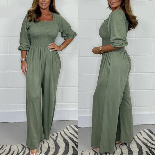 🔥2025 NEW SALES - 50% OFF🔥Women's Elastic Waist Summer Jumpsuit