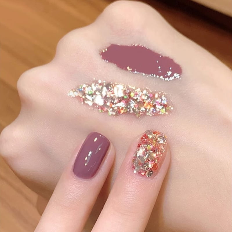 💄💅Ensemble de vernis à ongles bicolores à paillettes tendance💄💅
