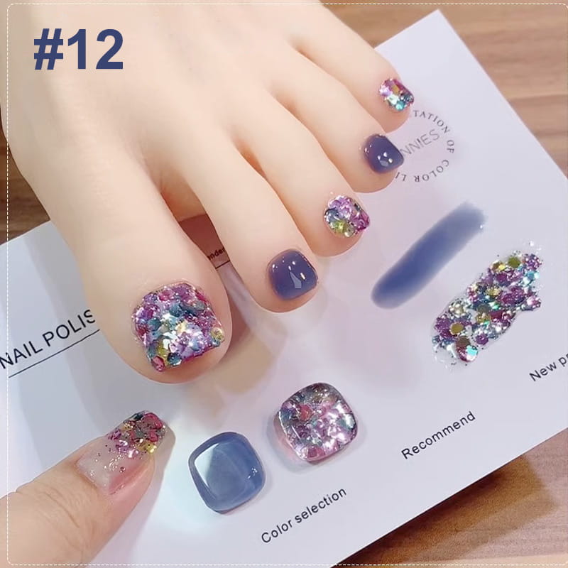 💄💅Ensemble de vernis à ongles bicolores à paillettes tendance💄💅