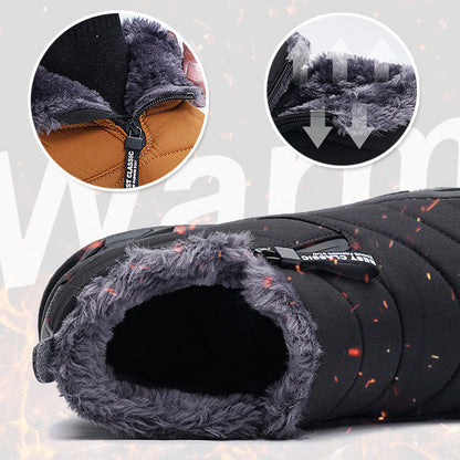Bottes de neige chaudes et imperméables pour l'extérieur, avec doublure en fourrure synthétique pour l'hiver