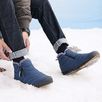Bottes de neige chaudes et imperméables pour l'extérieur, avec doublure en fourrure synthétique pour l'hiver