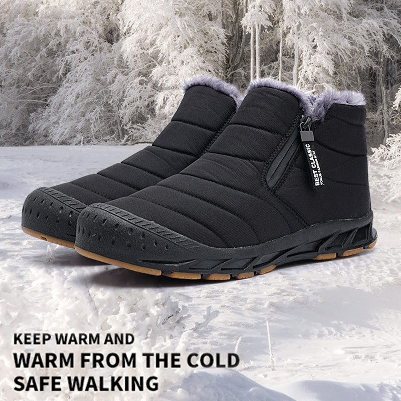 Bottes de neige chaudes et imperméables pour l'extérieur, avec doublure en fourrure synthétique pour l'hiver