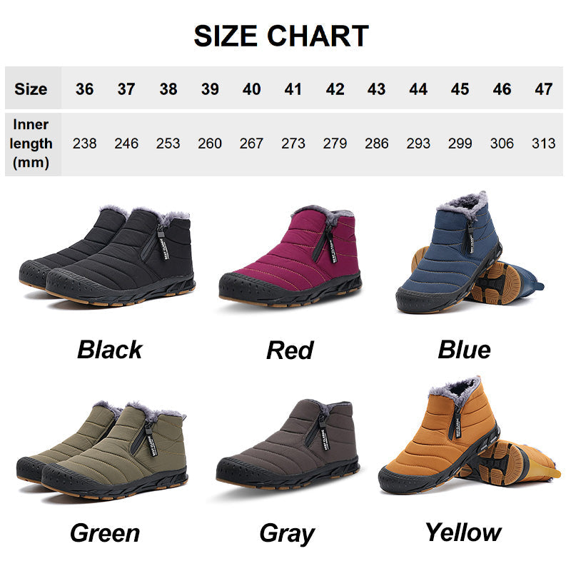 Bottes de neige chaudes et imperméables pour l'extérieur, avec doublure en fourrure synthétique pour l'hiver