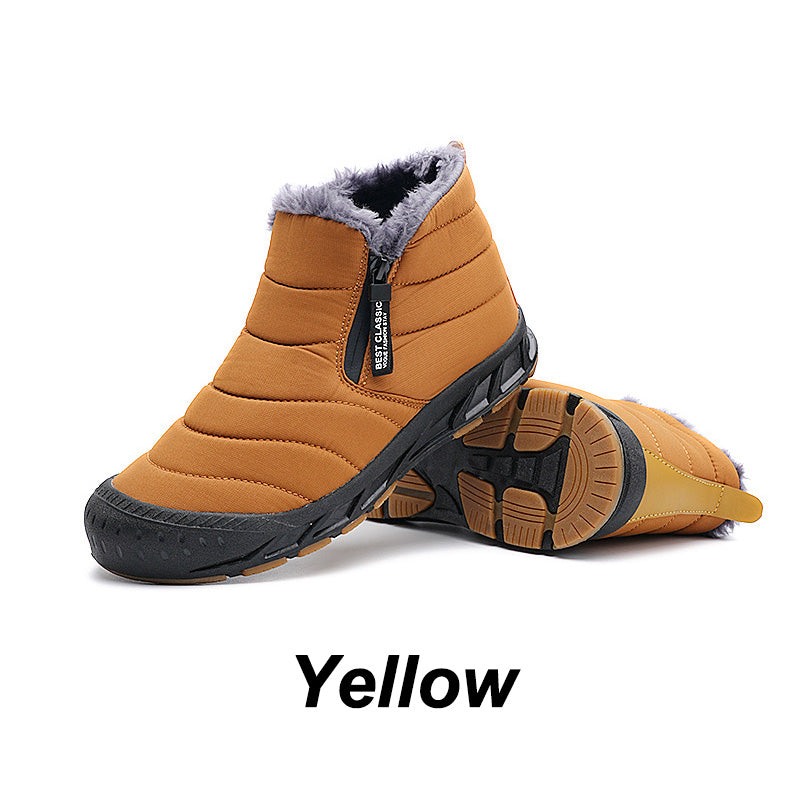 Bottes de neige chaudes et imperméables pour l'extérieur, avec doublure en fourrure synthétique pour l'hiver
