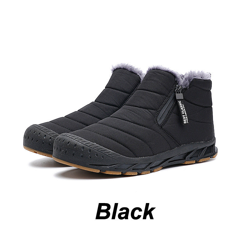 Bottes de neige chaudes et imperméables pour l'extérieur, avec doublure en fourrure synthétique pour l'hiver