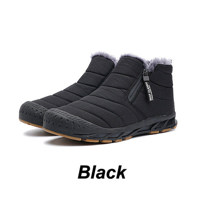 Bottes de neige chaudes et imperméables pour l'extérieur, avec doublure en fourrure synthétique pour l'hiver