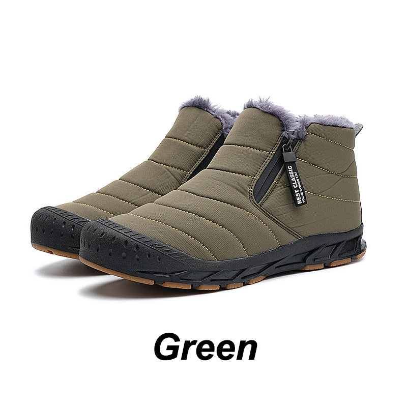 Bottes de neige chaudes et imperméables pour l'extérieur, avec doublure en fourrure synthétique pour l'hiver