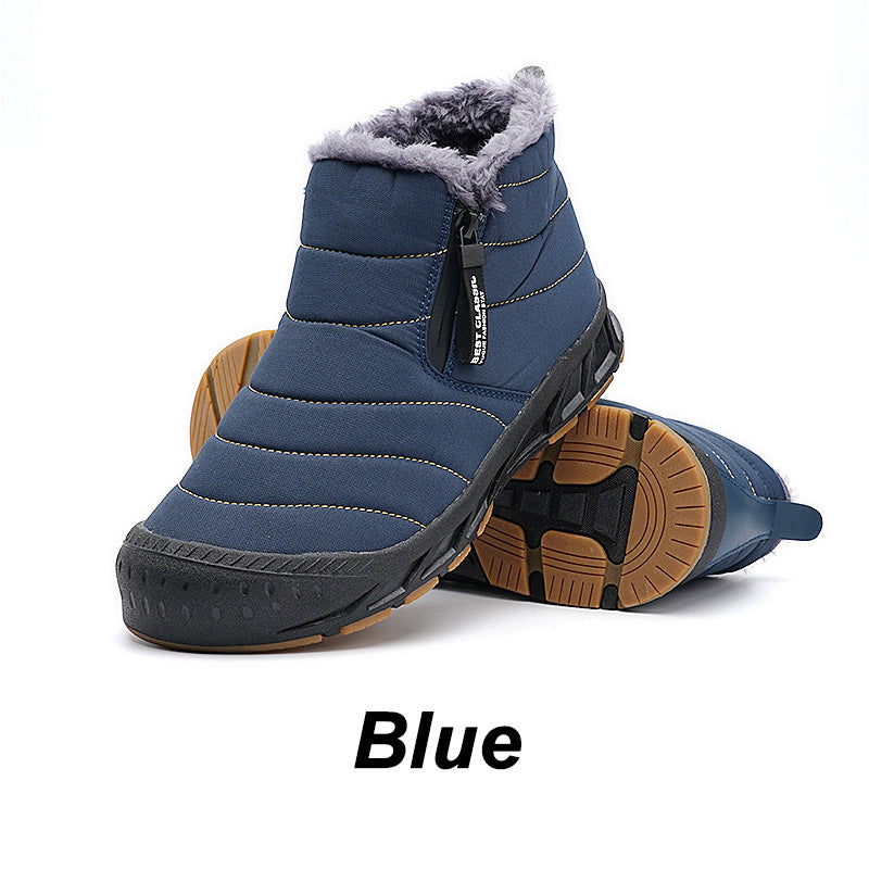 Bottes de neige chaudes et imperméables pour l'extérieur, avec doublure en fourrure synthétique pour l'hiver