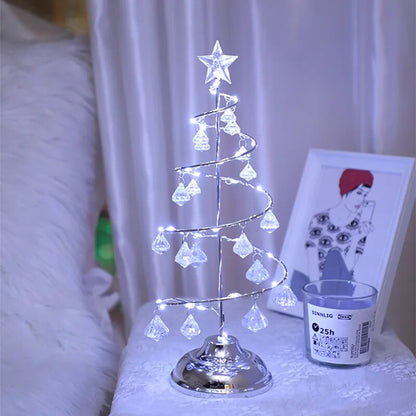 🎄Christmas Promotion 50% OFF🎅✨LED String Crystal Christmas Tree Table Lamp💡