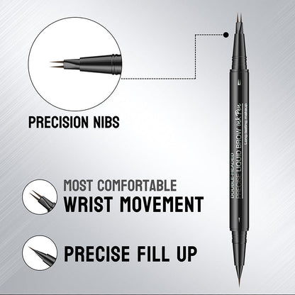 Crayon à Sourcils Liquide 2 en 1 -- Imperméable et Résistant à La Transpiration