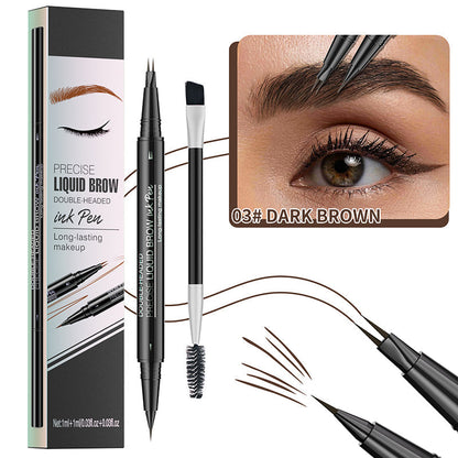 Crayon à Sourcils Liquide 2 en 1 -- Imperméable et Résistant à La Transpiration