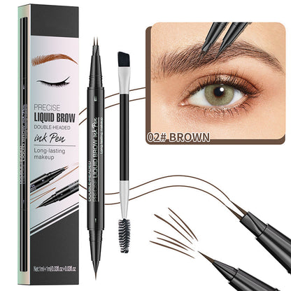 Crayon à Sourcils Liquide 2 en 1 -- Imperméable et Résistant à La Transpiration