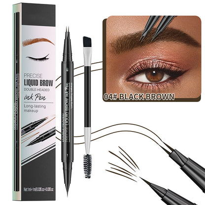 Crayon à Sourcils Liquide 2 en 1 -- Imperméable et Résistant à La Transpiration