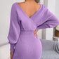 🔥Big Sale 50% OFF🔥Sexy Knit Mini Dress with Batwing Long Sleeves
