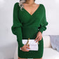 🔥Big Sale 50% OFF🔥Sexy Knit Mini Dress with Batwing Long Sleeves