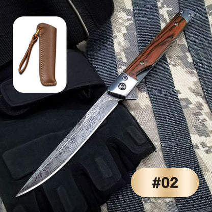 🔥🗡️Couteau pliant avec manche en bois pour le travail, la randonnée et le camping⛺
