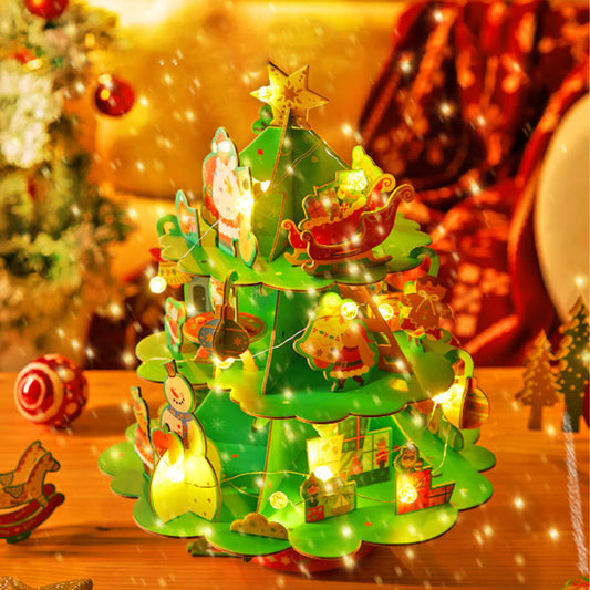 🎄Christmas Promotion 50% OFF🎅✨Christmas Rotating Music 3D Puzzle & Craft Wreath