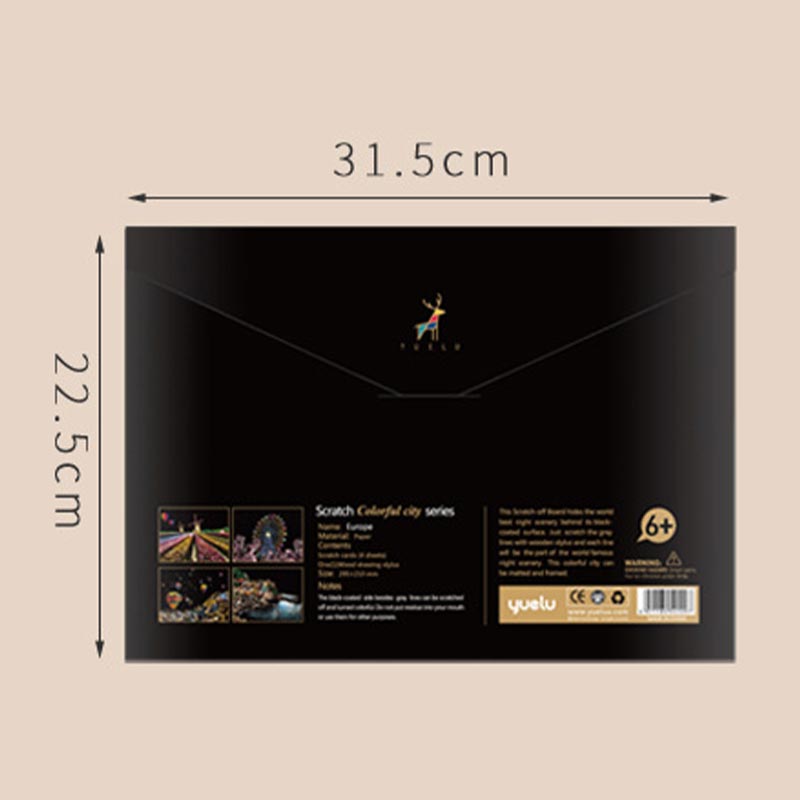 🔥Offre à durée limitée-Ensemble de 4 Tableaux à Gratter Créatifs avec Outil