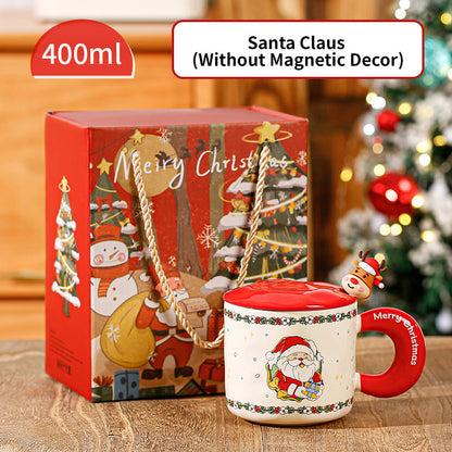 🎄Christmas Promotion 50% OFF🎅✨Christmas Ceramic Mug Set with Magnetic Decor🍎