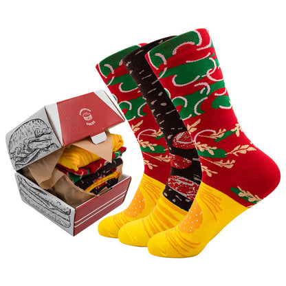 🎄Christmas Promotion 50% OFF🎅✨3 Pairs Christmas Creative Casual Breathable Hamburger Socks