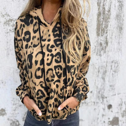 🔥Big Sale 50% OFF🔥Leopard Print Hooded Sweatshirt