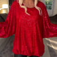 🔥Big Sale 50% OFF🔥Round Neck Sequin Long Sleeve Loose Top