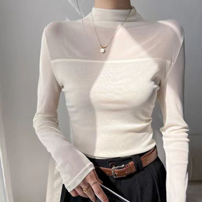 🔥Big Sale 50% OFF🔥Women’s Mock-Neck Mesh Top