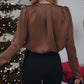🔥Big Sale 50% OFF🔥Women's Luxurious Satin V-neck Blouse with Rose Detail