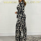🔥2025 NEW SALES - 50% OFF🔥V-Neck Long Sleeve Leopard Zebra Jumpsuit