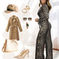 🔥2025 NEW SALES - 50% OFF🔥V-Neck Long Sleeve Leopard Zebra Jumpsuit
